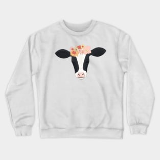 Floral Crowned Cow Crewneck Sweatshirt